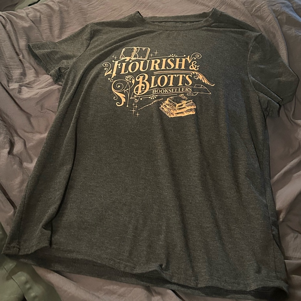 Gray Flourish & Blotts Graphic T-Shirt